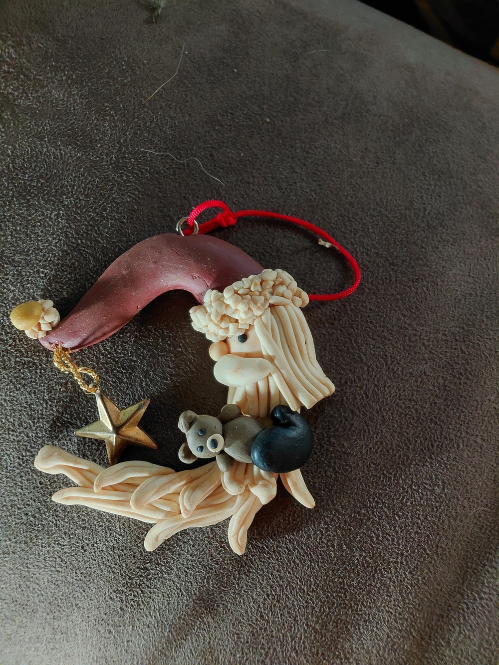 Handmade Polymer Moon Clay Ornament